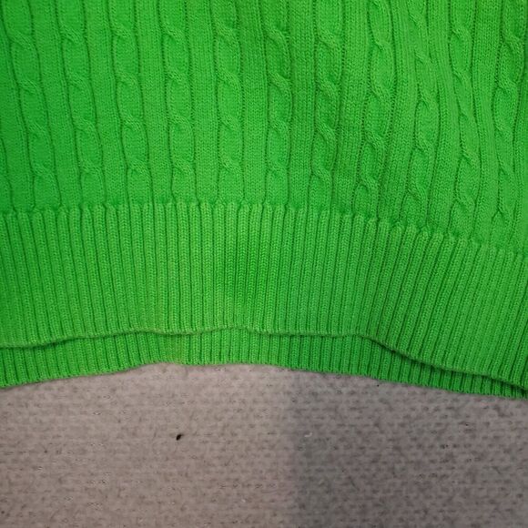 Lilly Pulitzer Women's Small Green Long Sleeve V Neck Cable Knit Sweater S - Picture 8 of 8